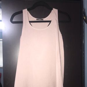 Beige. Purple tank. Racerback. Dressy. Size small.